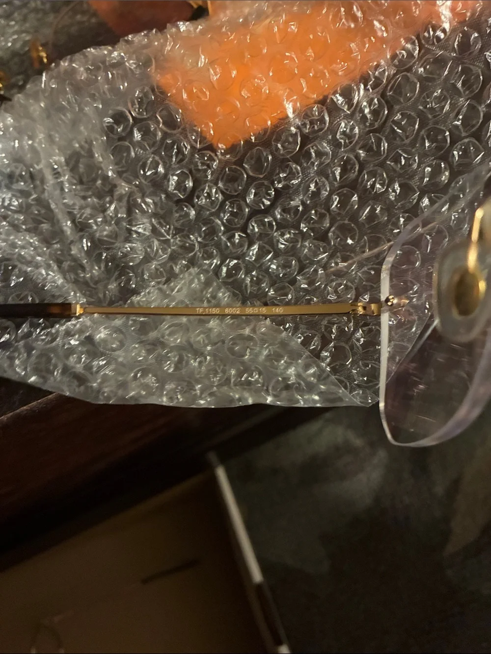 Tiffany & Co. Rimless Gold Bridge Eyeglasses with Clear Lenses